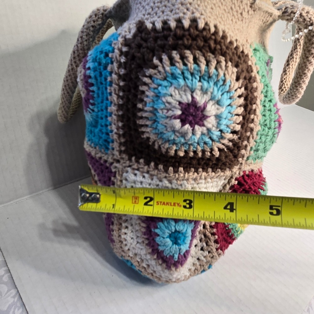 Urban Outfitters Daisy Crochet Mini Tote Granny Square Boho Patchwork Small - Picture 7 of 15